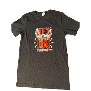 Joes BBQ Happy Joes Black T Shirt Graphic Tee Locations Pizza Dr Pepper Sz Small
